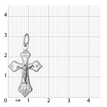 1-145-1 крест из серебра штампованный белый