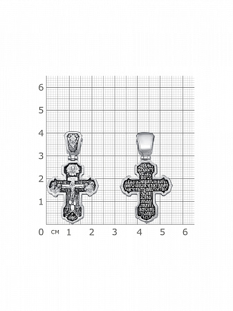 2-476-3 Крест из серебра частичное чернение литье