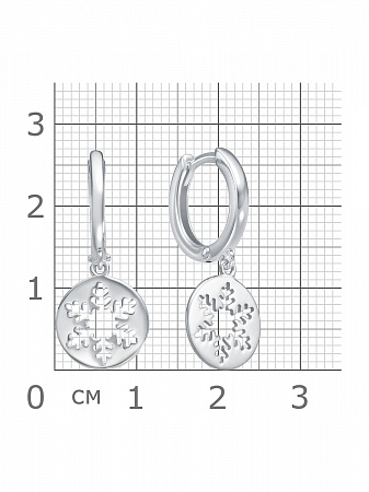 11-1722 Серьги родированные серебро 925*