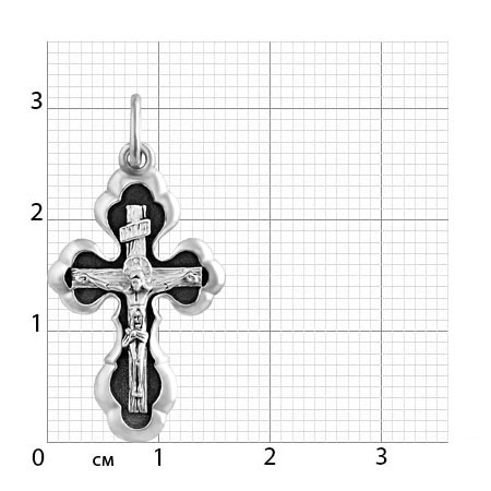 2-224-3 Крест из серебра частичное чернение литье