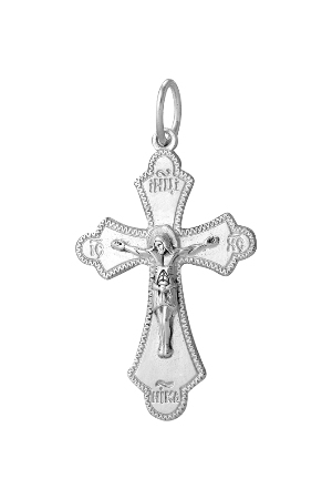 1-123-1 крест из серебра штампованный белый