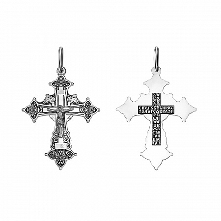 1-245-3 крест из серебра частично черненый штампованный