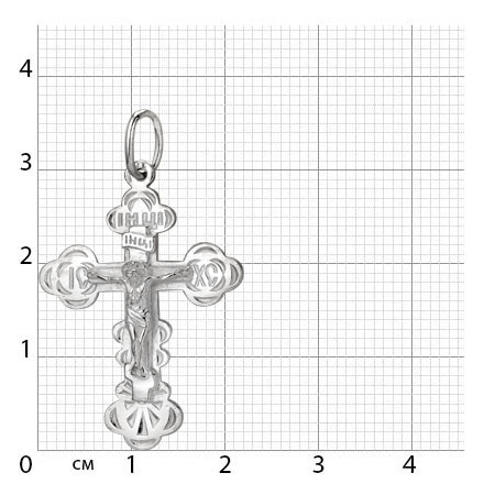 1-212-1 крест из серебра штампованный белый