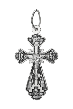 1-231-3 крест из серебра частично черненый штампованный