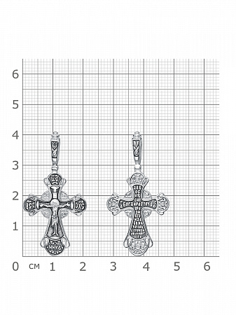63-1604 Крест из серебра литье частичное чернение
