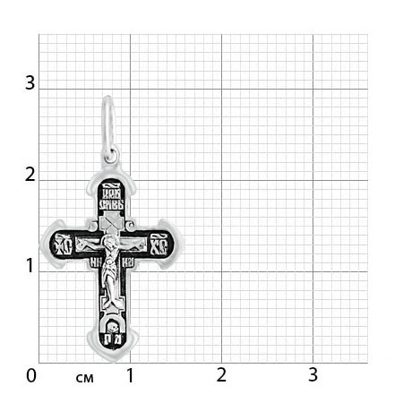 2-196-3 Крест из серебра частичное чернение литье