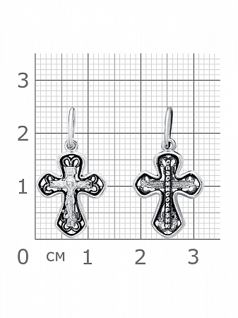 63-0753 Крест из серебра частичное чернение литье