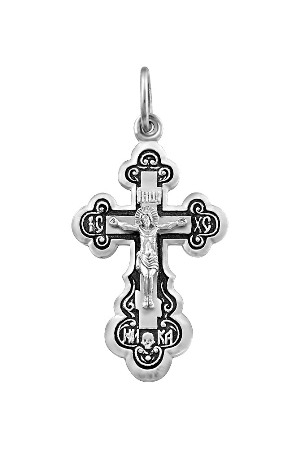 1-074-3 крест из серебра частично черненый штампованный