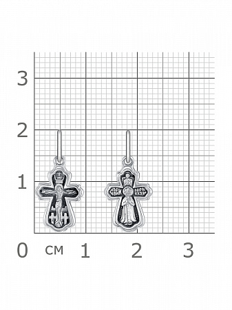 63-1124 Крест из серебра (св.царевич Димитрий) частичное чернение литье