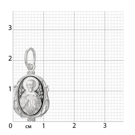 5-030-3 Образ (Мч. Валерий Мелитинский) из серебра частично черненый штампованный