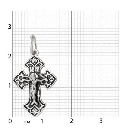 2-192-3 Крест из серебра частичное чернение литье