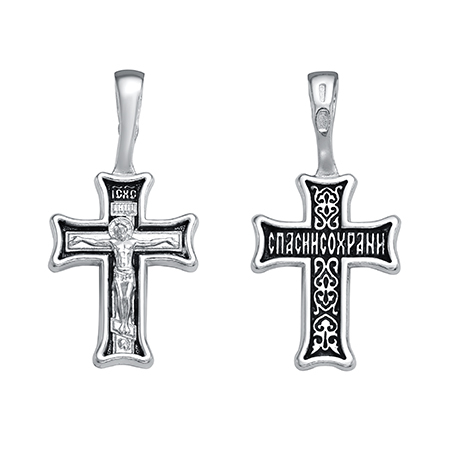 2-458-3 Крест из серебра частичное чернение литье