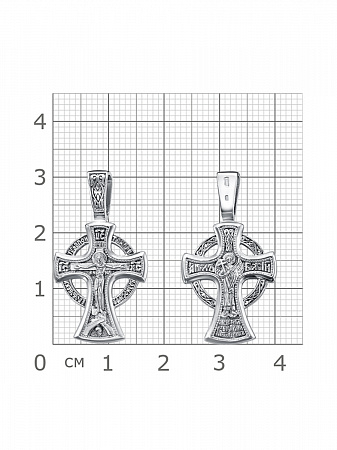63-0814 Крест из серебра (Ангел Хранитель) частичное чернение литье