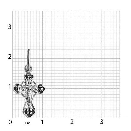 2-316-3 Крест из серебра литье частичное чернение