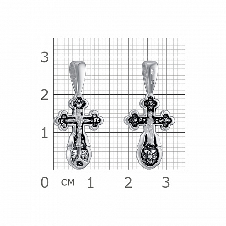 63-1115 Крест из серебра (образ Валаамская) частичное чернение литье