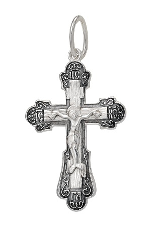 1-217-3 крест из серебра частично черненый штампованный