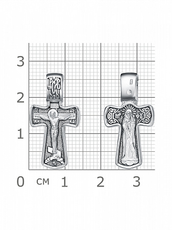 63-1695 Крест из серебра (образ Умиление) частичное чернение литье