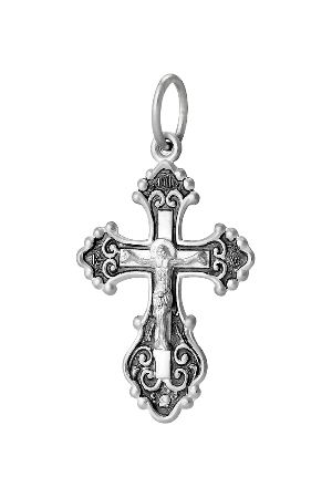 1-120-3 крест из серебра частично черненый штампованный