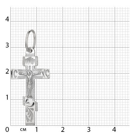 1-196-1 крест из серебра штампованный белый