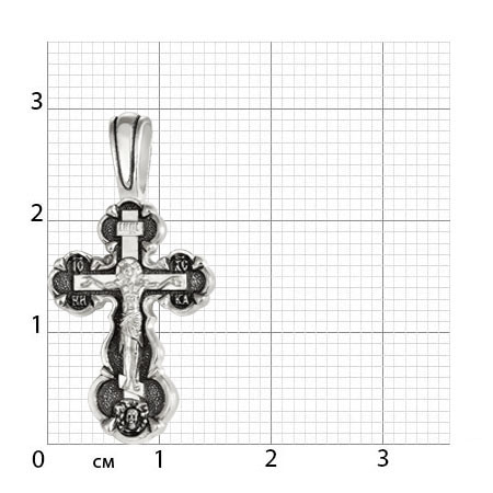2-344-3 Крест (образ Покрова) из серебра частичное чернение литье