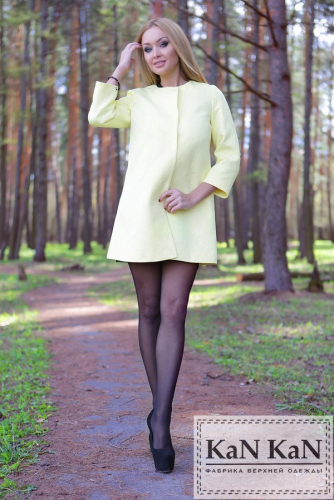 СТ.ЦЕНА  руб  Летнее пальто  из жаккарда платье +А силуэта (желтый)