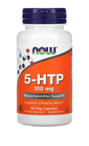 NOW Foods, 5-гидрокситриптофан, 100 мг, 60 вегетарианских капсул