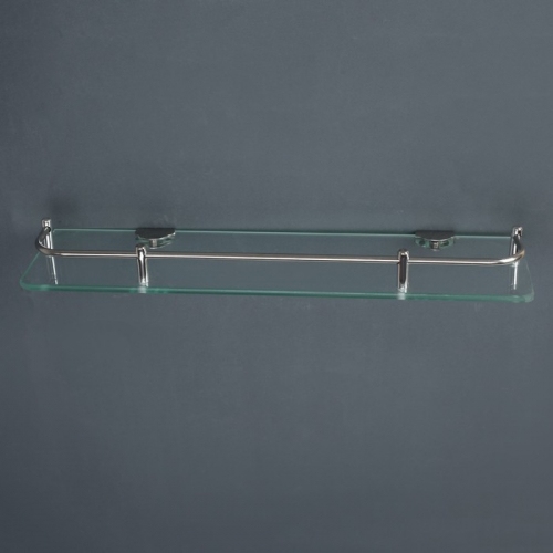Полка для ванной комнаты, 40×12×6 см, нержавеющая сталь, стекло