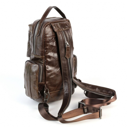 Маленький кожаный рюкзак 8052 Браун