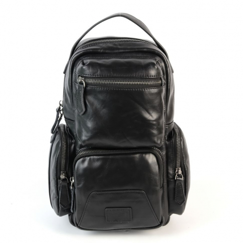 Маленький кожаный рюкзак 8052 Блек