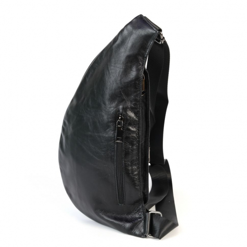 Мужская кожаная сумка слинг 8133 Блек