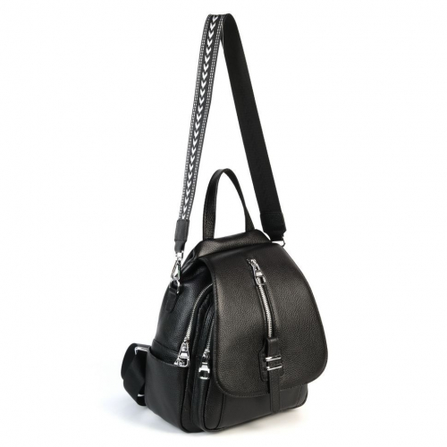 Женская кожаная сумка-рюкзак 8058 Блек