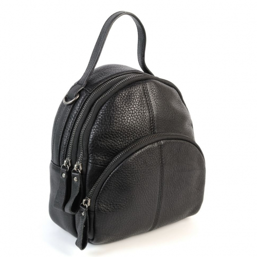 Маленький женский кожаный рюкзак с съемными лямками 9029 Блек