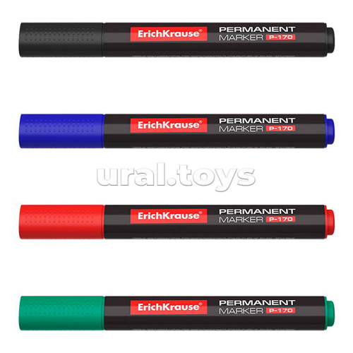 Перманентный маркер P-170, цвет чернил: черный, синий, красный, зеленый