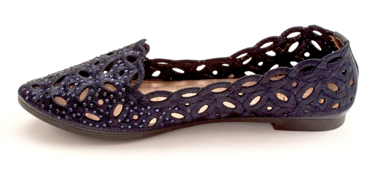 City Bisma 185-3 Балетки женские син иск кожа