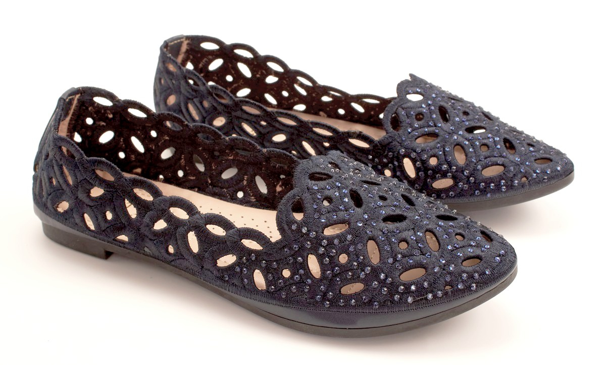 City Bisma 185-3 Балетки женские син иск кожа