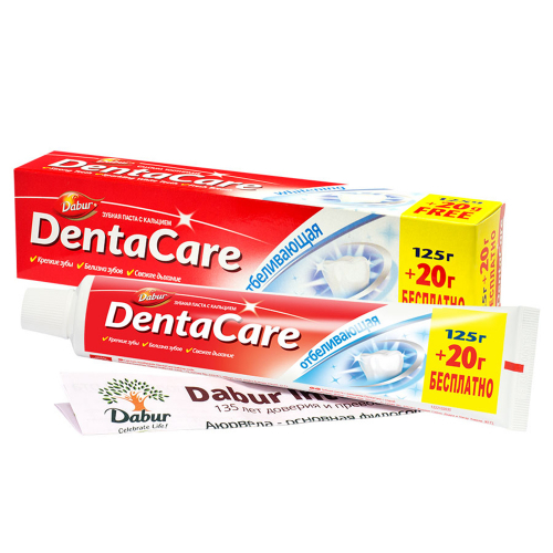 Dabur International/ Зубная паста с кальцием DentaCare Whitening Отбеливающая (145гр)