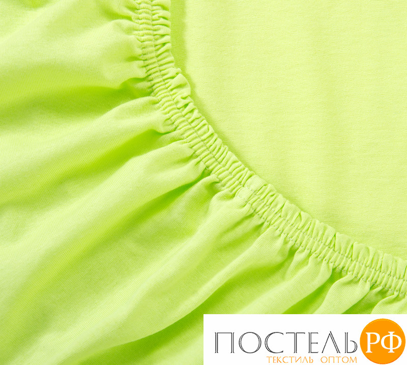 ш90200салат. Салатовый простыня ТРИКОТАЖ 90*200*20 на резинке Р010Т