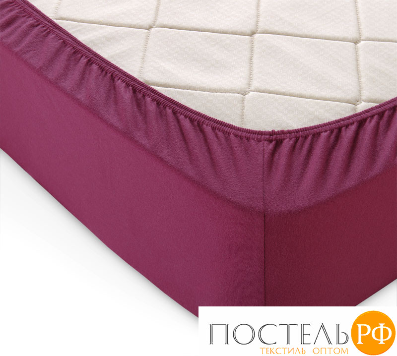 ш120200мар Марсала простыня ТРИКОТАЖ 120*200*20 на резинке Р011Т Трикотажное полотно Текс-Дизайн