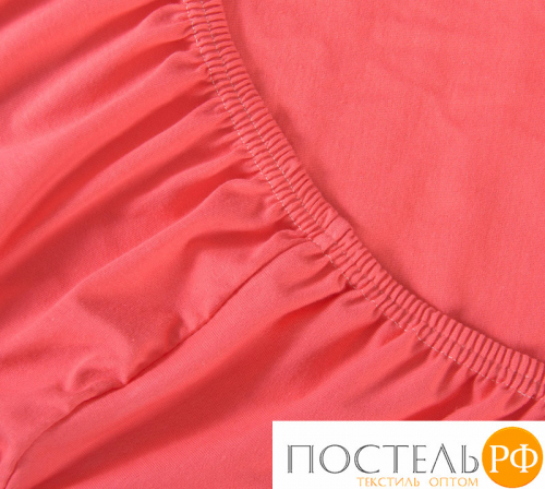 ш90200коралл Коралл простыня ТРИКОТАЖ 90*200*20 на резинке Р010Т Трикотажное полотно Текс-Дизайн