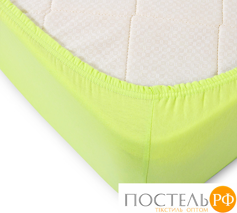 ш90200салат. Салатовый простыня ТРИКОТАЖ 90*200*20 на резинке Р010Т
