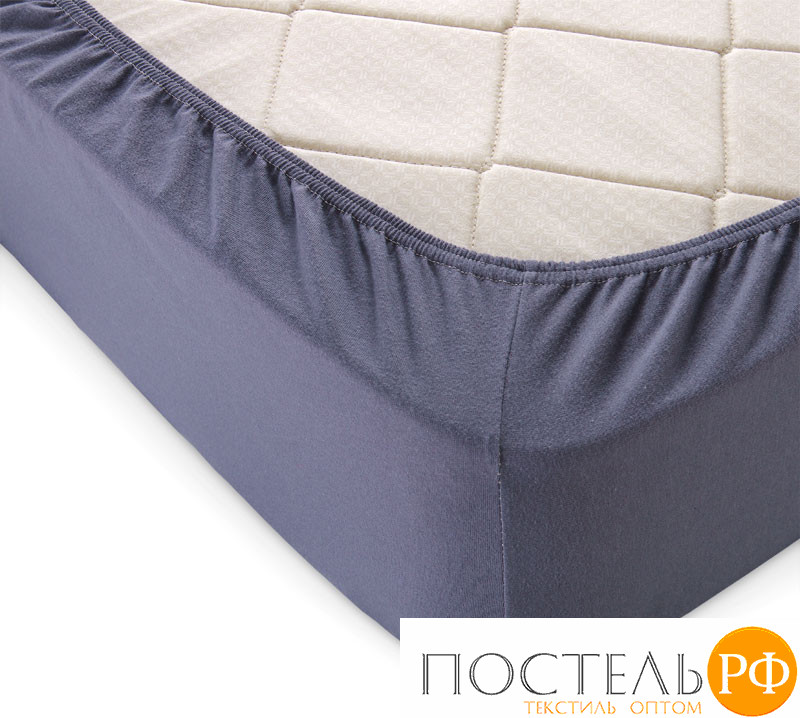 ш120200гра Графит простыня ТРИКОТАЖ 120*200*20 на резинке Р011Т Трикотажное полотно Текс-Дизайн