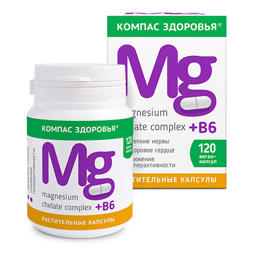 Магнезиум хелат комплекс + В6. Компас здоровья
