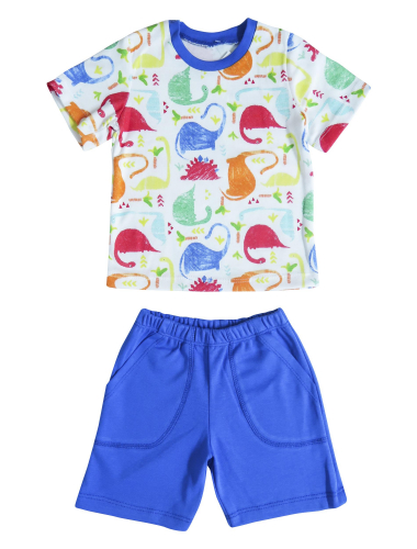 Комплект для мальчика (футболка+шорты) Оранжевый, синий