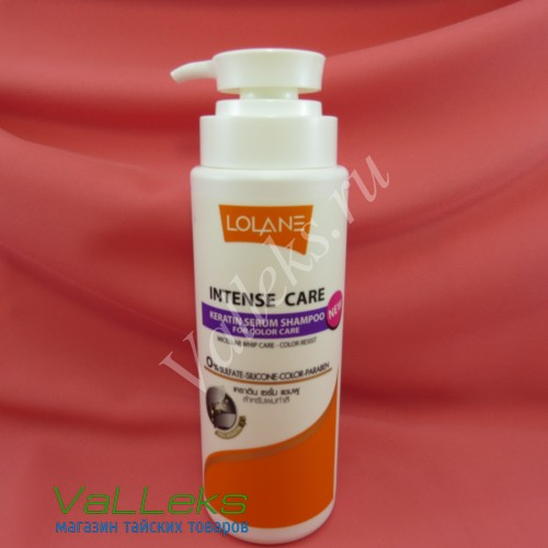 НОВИНКА! Кератиновый шампунь-сыворотка для сохранения цвета окрашенных волос Intence Care Lolane 400мл (фиолетовый)
