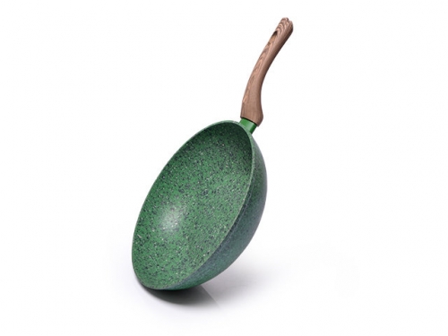 4315 FISSMAN Сковорода-вок MALACHITE 28x8см (с антипригарным покрытием EcoStone) Ручка - бакелит с покрытием «Софт тач»; Индукция