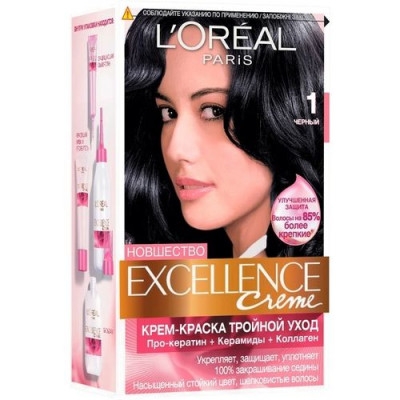 LOREAL Excellence краска для волос Creme 1 черный