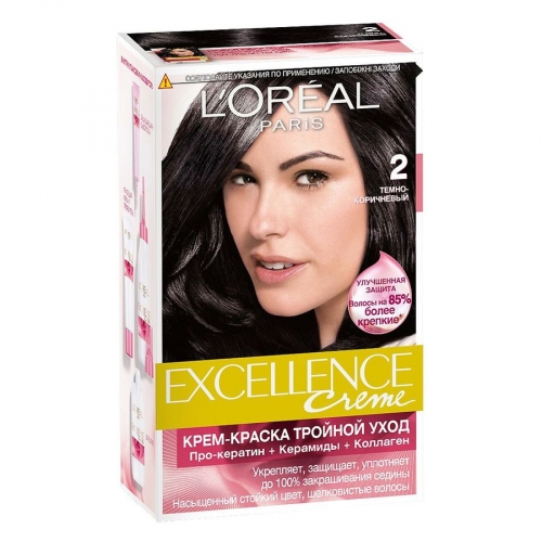 LOREAL Excellence краска для волос Creme 2  темно-коричневый