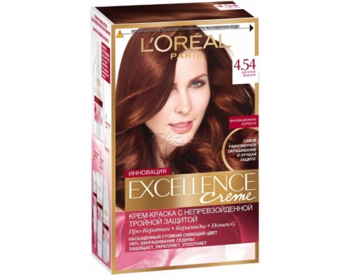 LOREAL Excellence краска для волос Creme 4,54 богатый медный