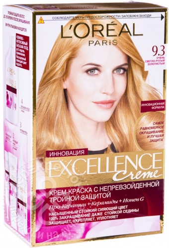 LOREAL Excellence краска для волос Creme 9,3 очень светло-русый  золотистый