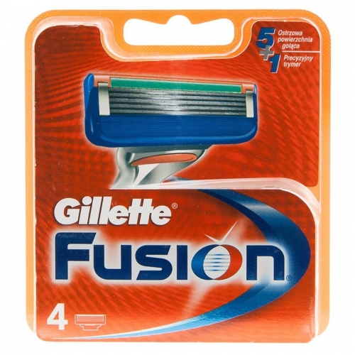 Сменные кассеты Gillette FUSION (4 кас) (ENG)